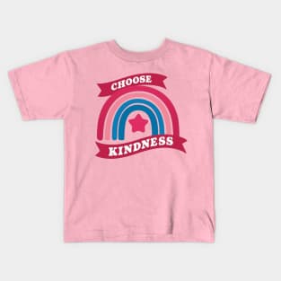 Choose Kind pink rainbow Kids T-Shirt
